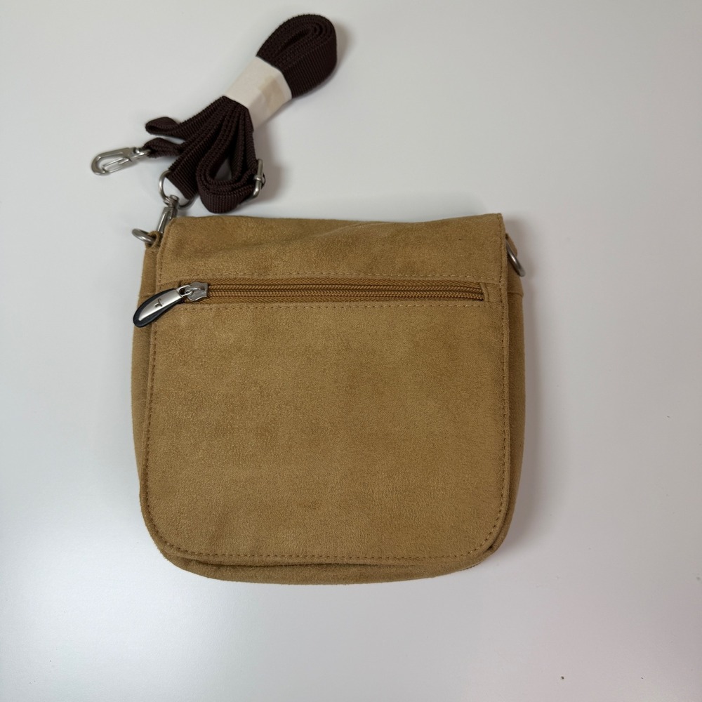 Travelon Crossbody Bag Unisex Small Travel Organizer Faux Suede Multi-Pocket